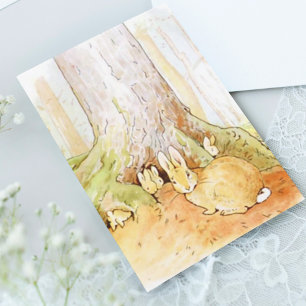 Postal Beatriz Potter de la historia de Pedro el Conejo