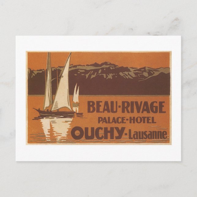 Postal Beau Rivage Palace Hotel Ouchy Lausanne (Anverso)