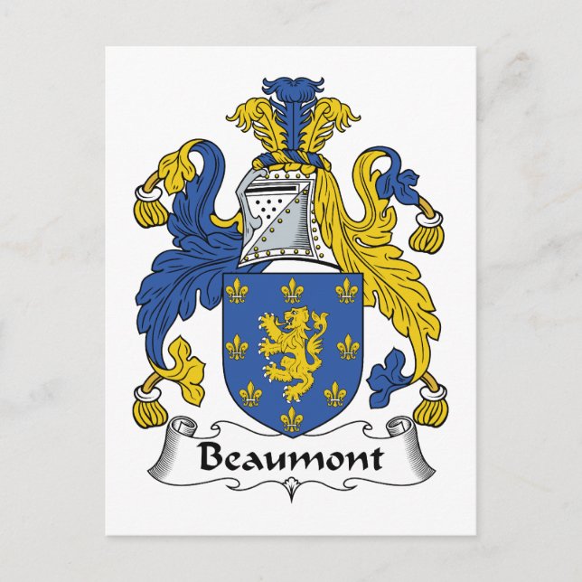 Postal Beaumont Family Crest (Anverso)