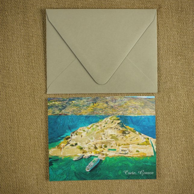 Postal Beautiful Crete Greece Scenery Oil Paint (Stylish Elegant Crete Greece Scenery Oil Paint Postcard
)