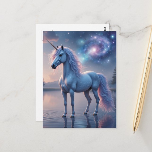 Postal Beautiful Fantasy Unicorn (Anverso/Reverso In Situ)