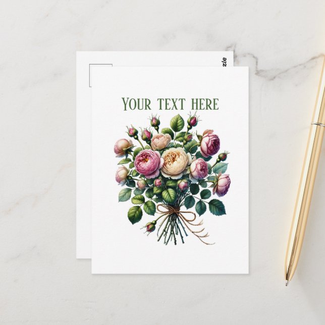 Postal Beautiful rose bundle customizable (Anverso/Reverso In Situ)