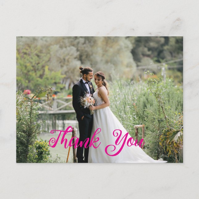 Postal Beautiful Wedding Thank Your Card (Anverso)