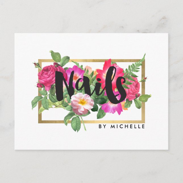Postal Beauty Florals Nail Salon White (Anverso)