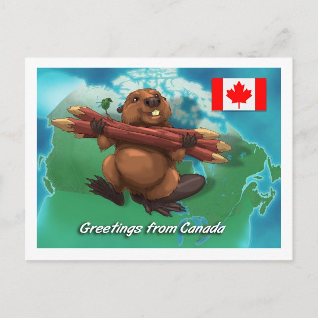 Postal Beaver canadiense (Anverso)