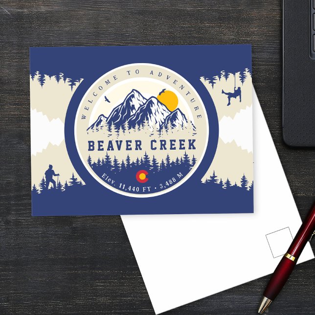 Postal Beaver Creek Colorado Flag Mountain Skvenir (Subido por el creador)
