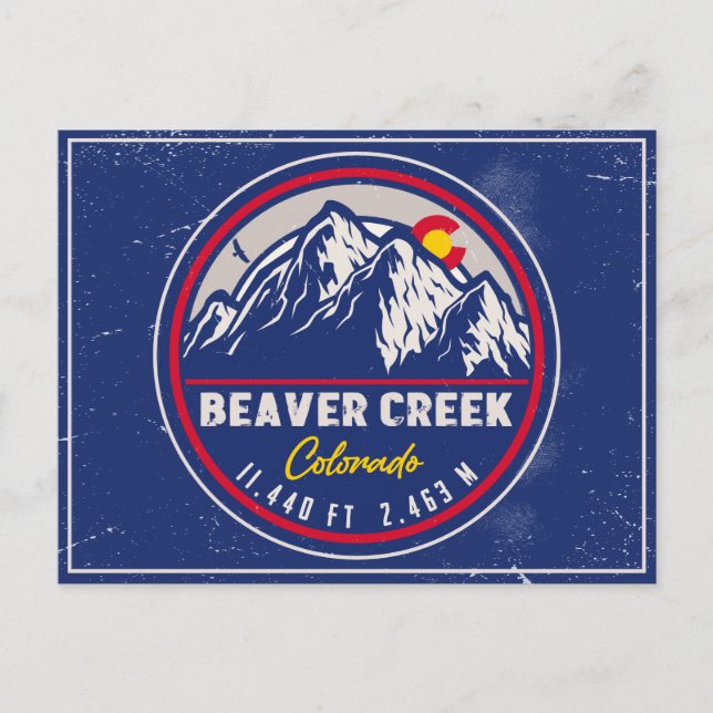 Postal Beaver Creek Colorado Retro Sunset Souvenirs (Anverso)
