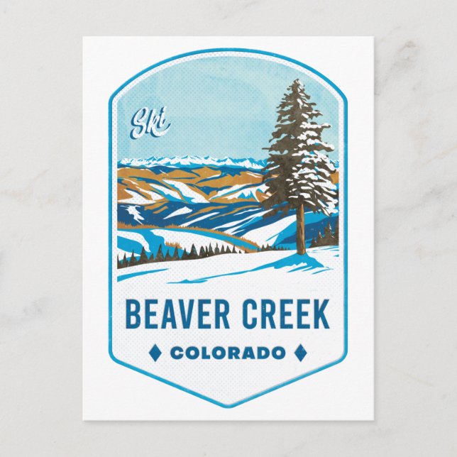 Postal Beaver Creek Colorado Ski Badge (Anverso)
