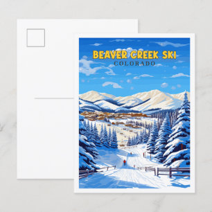 Postal Beaver Creek Ski Colorado USA Viaje vintage
