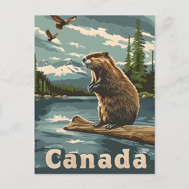 Postal Beaver de Canadá (Anverso)