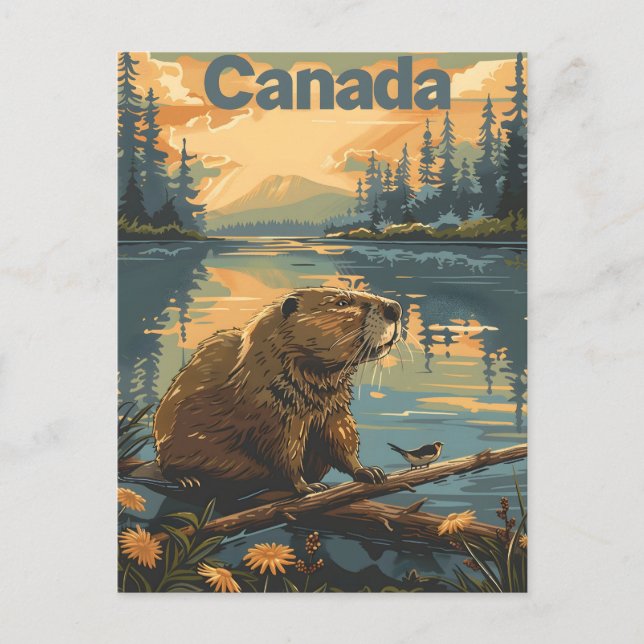 Postal Beaver de Canadá (Anverso)
