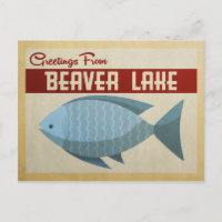 Beaver Lake Blue Fish Vintage Travel