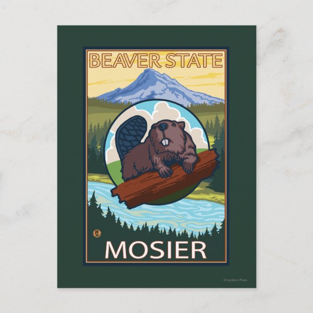 Postal Beaver & Mt. Hood - Mosier, Oregon (Anverso)