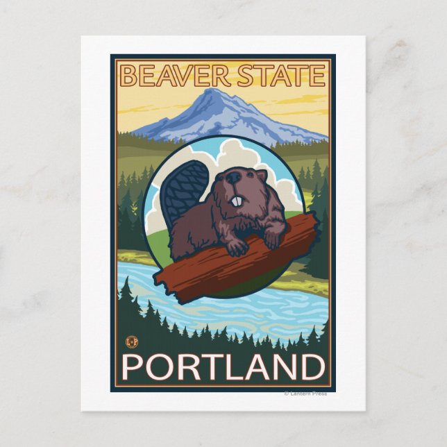 Postal Beaver & Mt. Hood - Portland, Oregón (Anverso)
