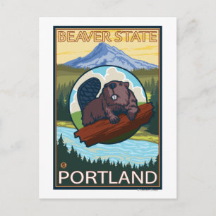 Postal Beaver & Mt. Hood - Portland, Oregón
