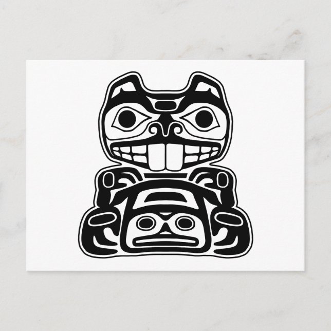 Postal Beaver Native American Design (Anverso)