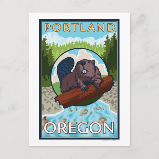 Postal Beaver & River - Portland, Oregón (Anverso)