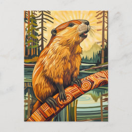 Postal Beaver Totem – Builder in Deco Style