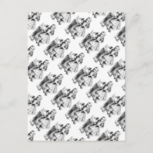 Postal Beba Alicia Vintage en el país de las maravillas