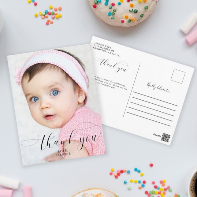 Postal Bebé 1cumpleaños Gracias a los elegantes cambios d (Subido por el creador)