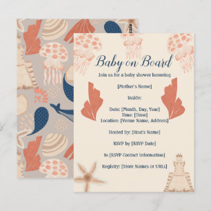 Postal Bebé a bordo de Baby Shower costero