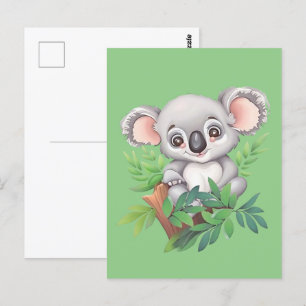 Postal Bebé Adorable Koala Bear