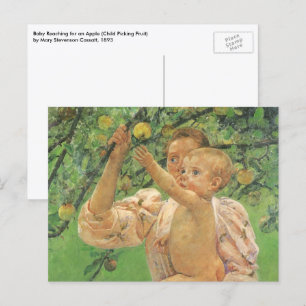 Postal Bebé alcanzando una manzana de Mary Cassatt