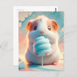 Postal Bebé, animal lindo con caramelos de algodón, Postt