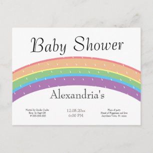 Postal Bebé arco iris Niña o niño fiesta de ducha para be