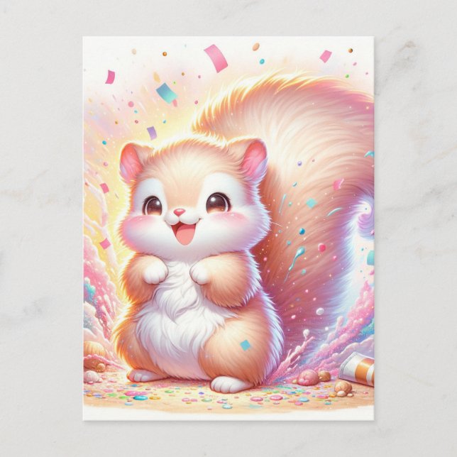 Postal Bebé, ardilla linda animal, posta (Anverso)