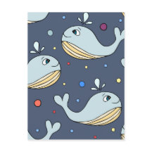 Bebé ballena de dibujos animados azul lindo