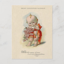 Postal Bebé Bouquet de Rosas