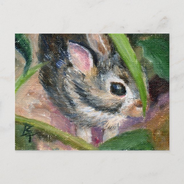 Postal Bebé Bunny Ocultando (Anverso)