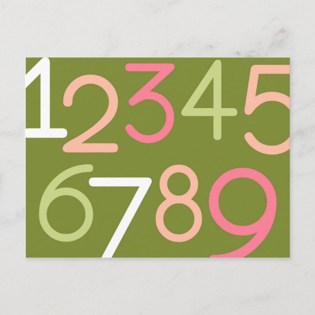 Postal Bebé contemporáneo | Números II (Anverso)