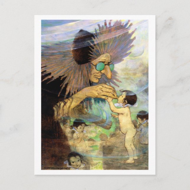 Postal Bebé de agua y hadas, Jessie Willcox Smith (Anverso)