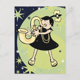 Postal bebé de jazz