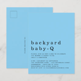 Postal Bebé de patio trasero simple Q BBQ Shower Invitaci