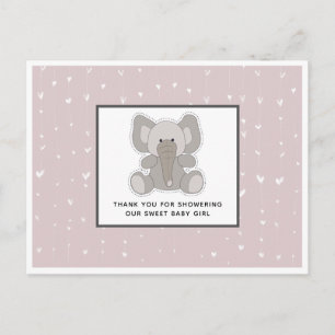 Postal Bebé Elefante Corazones de Cuerda Baby Shower Grac