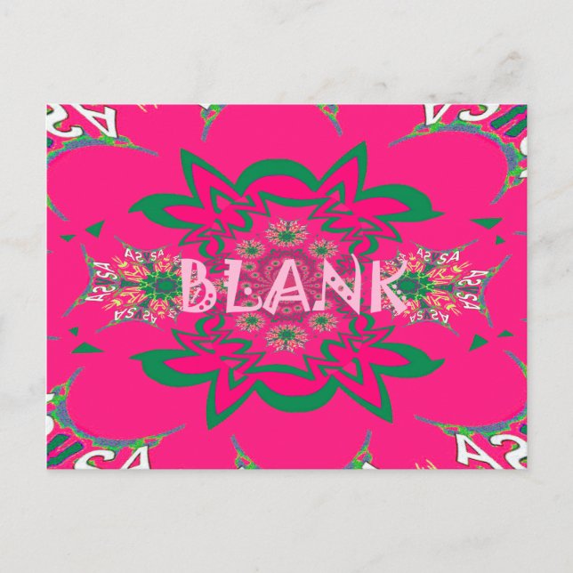 Postal Bebé en blanco Vivid Pink Floral Purple Shade Mono (Anverso)