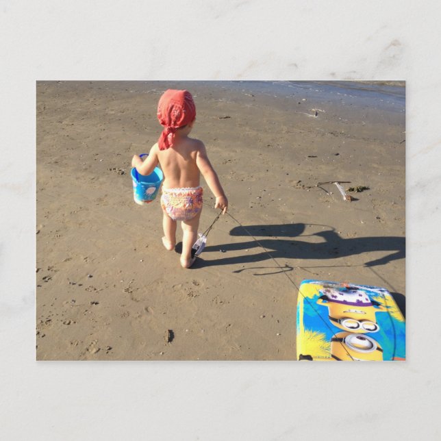 Postal Bebé en la playa (Anverso)