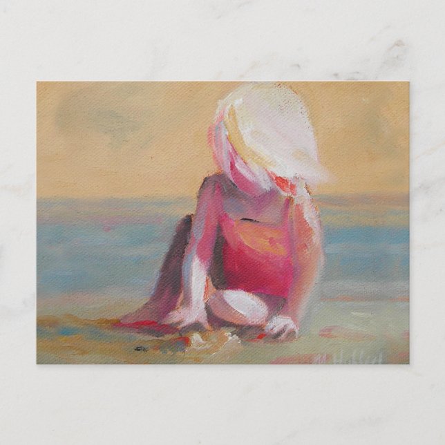 Postal bebé en la playa (Anverso)