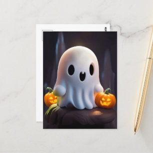 Postal Bebé Fantasma Típico personaje de Halloween