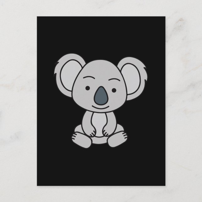 Postal Bebé Koala Adorable Con Una Sonrisa Sentado (Anverso)