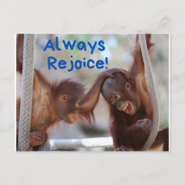 Postal Bebé lindo Orangutan siempre se regocija