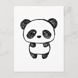 Postal Bebé lindo panda desenvainado en carbón vegetal #3