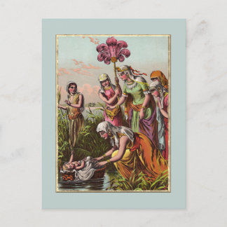 Postal Bebé Moisés En Una Cesta