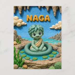 Postal Bebé Naga Adorable, Mitológico