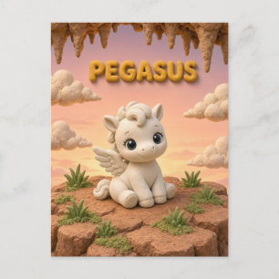 Postal Bebé Pegaso Adorable, Mitológico