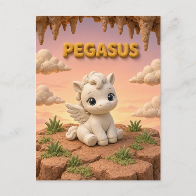 Postal Bebé Pegaso Adorable, Mitológico (Anverso)