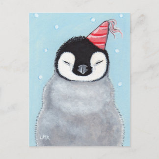 Postal Bebé pequeño con pinturas de Gorra Fiesta